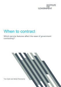 When to contract - The Institute for Government