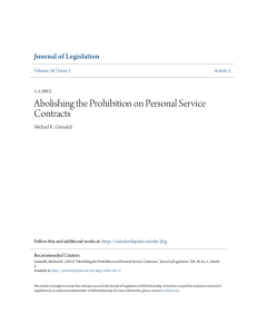 Abolishing the Prohibition on Personal Service Contracts