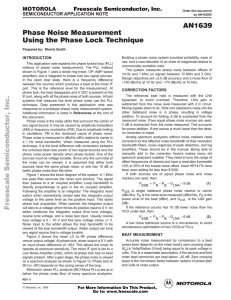 Phase Noise Measurement Using the Phase Lock Technique