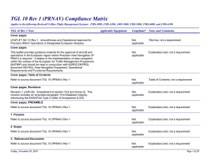 TGL 10 (PRNAV) Compliance Matrix