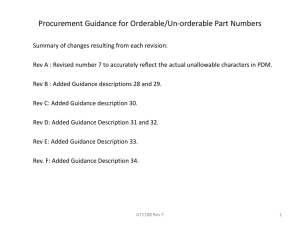 Procurement Guidance for Orderable/Un
