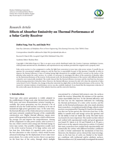 Effects of Absorber Emissivity on Thermal Performance of a Solar