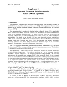 Supplement 1 Algorithm Theoretical Basis Document for AMSR