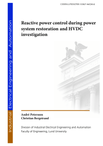 Reactive power control during power system restoration and HVDC