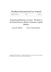 International Banking Activities: The Role of the Federal Reserve
