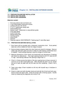 Chapter 11: INSTALLING EXTERIOR DOORS