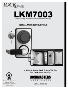 LKM7003 Lock Installation Instructions