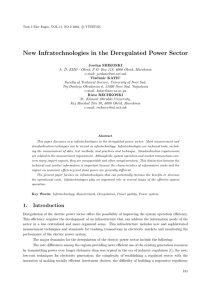 New Infratechnologies in the Deregulated Power Sector