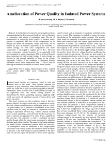 Amelioration of Power Quality in Isolated Power Systems