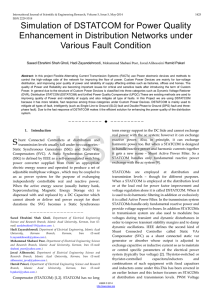 Simulation of DSTATCOM for Power Quality Enhancement in