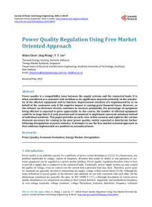 Power Quality Regulation Using Free Market Oriented Approach