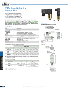 PS75 - rugged mini pressure switch