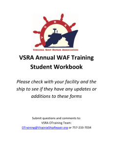 VSRA Annual WAF Training Student Workbook