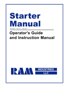 Starter Manual Operator`s Guide and Instruction