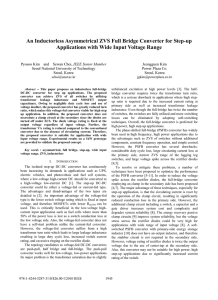 An Inductorless Asymmetrical ZVS Full Bridge Converter for Step