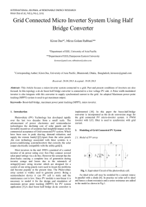 Grid Connected Micro Inverter System Using Half Bridge Converter