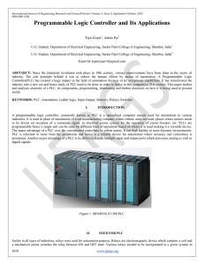 Programmable Logic Controller and Its Applications