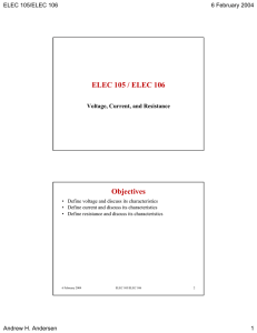 ELEC 105 / ELEC 106 Objectives