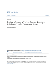 Implied Warranty of Habitability and Security in Residential Leases