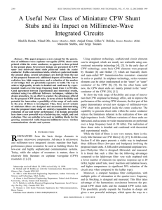 A useful new class of miniature cpw shunt stubs and its impact on