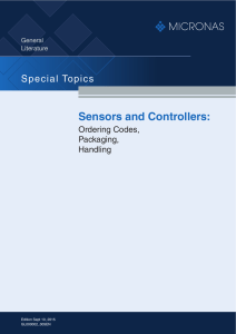 Sensors and Controllers: Ordering Codes, Packaging, Handling