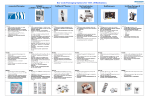 Bar Code Packaging Options for 100% of Medications