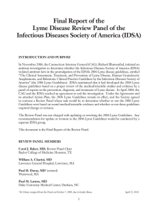 Final Report of the Lyme Disease Review Panel of the Infectious
