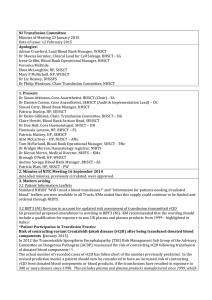 NI Transfusion Committee Minutes of Meeting 23 January 2015
