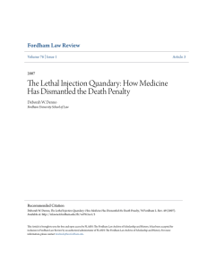 The Lethal Injection Quandary - The Fordham Law Archive of