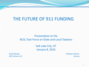 THE FUTURE OF 911 FUNDING
