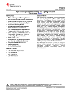 High-Efficiency Integrated Dimming LED Lighting Driver Controller