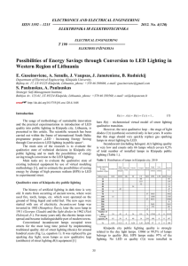 Possibilities of Energy Savings through Conversion to LED Lighting