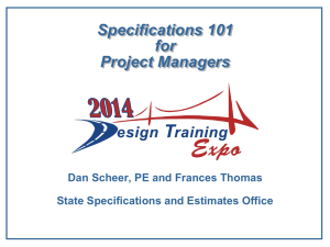 Specifications for Project Managers