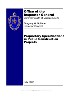 Proprietary Specifications in Public Construction Projects