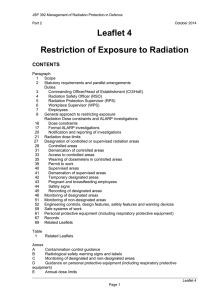 Leaflet 4: restriction of exposure to radiation