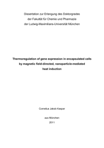 Thermoregulation of gene expression in encapsulated cells by