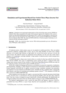 Simulation and Experimental Based Four Switch Three Phase