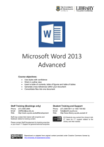 Microsoft Word 2013 Advanced