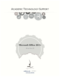 ACADEMIC TECHNOLOGY SUPPORT Microsoft Office