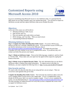 Customized Reports using Microsoft Access 2010