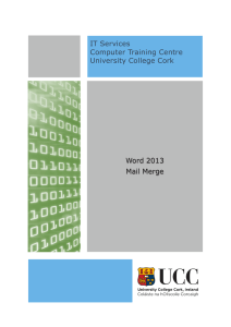 Word 2013 Mail Merge - University College Cork
