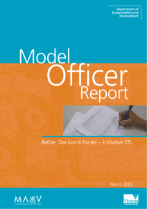 Model Officer Report - Department of Transport, Planning and Local