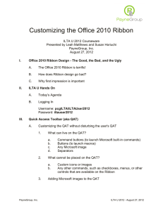 Customizing the Office 2010 Ribbon