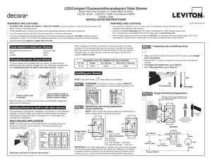 LED/Compact Fluorescent/Incandescent Slide Dimmer