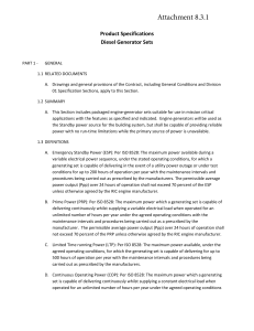 Attachment 8 3 1 Generator Set Specification Document-a