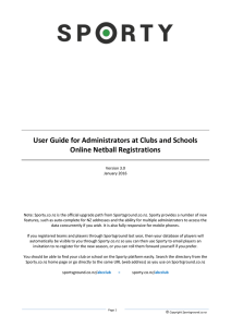 User Guide for Administrators at Clubs and Schools