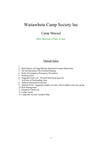 WAITAWHETA CAMP MANUAL