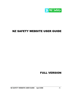 NZ SAFETY WEBSITE USER GUIDE FULL VERSION