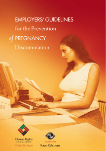Guidelines for the Prevention of Pregnancy Discrimination