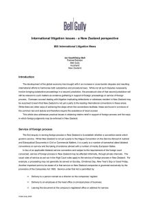 International litigation issues - a New Zealand